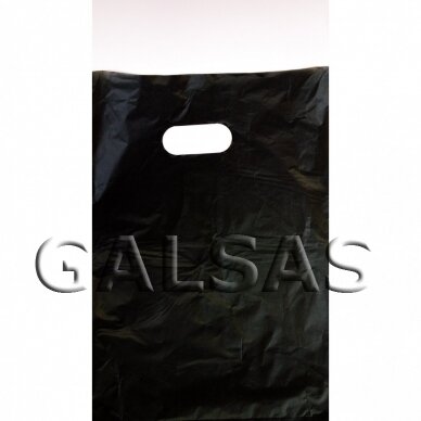 Juodi plastikiniai pakavimo maišeliai su rankėna - 25 x 35 cm, 100 vnt