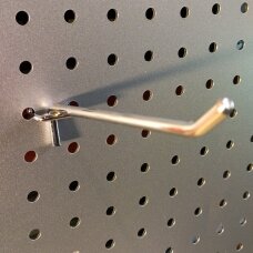 Крючок для перфорированной панели с двойным зацепом. Д-6 мм, длина 100 мм, хром
