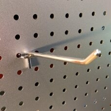 Крючок  с двойным зацепом для перфорированной панели. Д-6 мм, длина 150 мм, хром