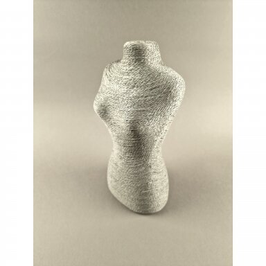 Necklace Display Bust Wrapped in Linen Rope, 29 cm, Grey Necklace Display Bust Wrapped in Linen Rope, 29 cm, Grey