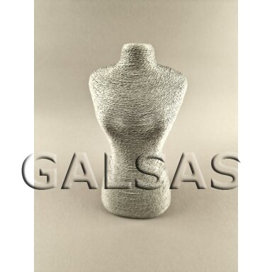 Necklace Display Bust Wrapped in Linen Rope, 29 cm, Grey Necklace Display Bust Wrapped in Linen Rope, 29 cm, Grey