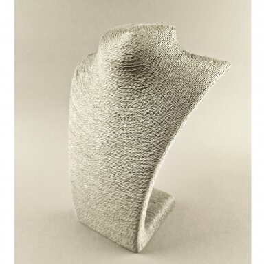 Grey Rope-Wrapped Necklace Display Bust, 22 cm