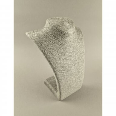 Rope-Wrapped Necklace Display Bust, 28 cm, Grey