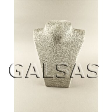 Rope-Wrapped Necklace Display Bust, 28 cm, Grey