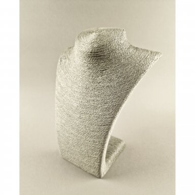 Necklace Display Bust wrapped in natural rope. 35 cm. Grey color