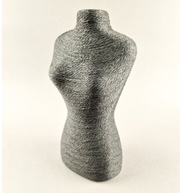 Rope-Wrapped Necklace Display Bust. Bust shape. 29 cm. Black color Rope-Wrapped Necklace Display Bust. Bust shape. 29 cm. Black color
