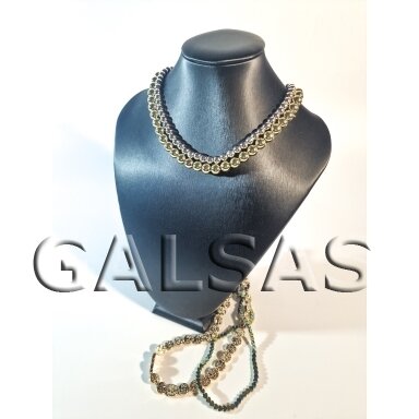 Black Faux Silk Necklace Display Bust, 35 cm