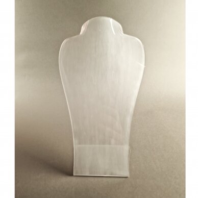 Plastmasas kakla rotaslietu statīvs, matēts balts, augstums 29 cm.