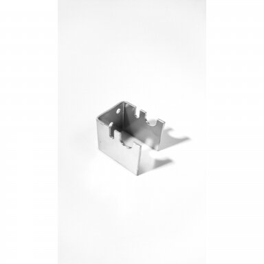 Metal wall-mounted gridwall panel holder for retail. Color: silver.