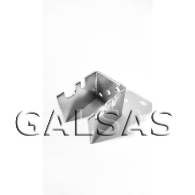Metal wall-mounted gridwall panel holder for retail. Color: silver.