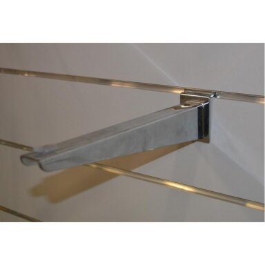 Slatwall Shelf Bracket, 300 mm Length, Chrome-Plated Slatwall Shelf Bracket, 300 mm Length, Chrome-Plated