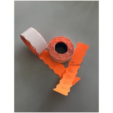 Self-Adhesive paper price label for prices, promotions, or other information. 26 mm x 15 mm. Orange color. 700 pcs. Self-Adhesive paper price label for prices, promotions, or other information. 26 mm x 15 mm. Orange color. 700 pcs.