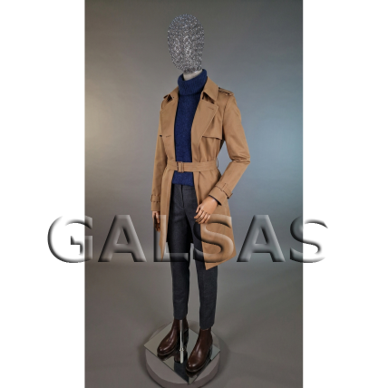 Linen Female Mannequin with Wooden Arms and a Silver Mesh Head - for Selling Clothing, Stores, Exhibitions 1