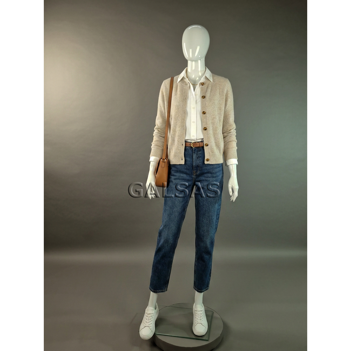 Female Full-Body Mannequin M1017D-B-BLIZG, Glossy White. Plastic. 1