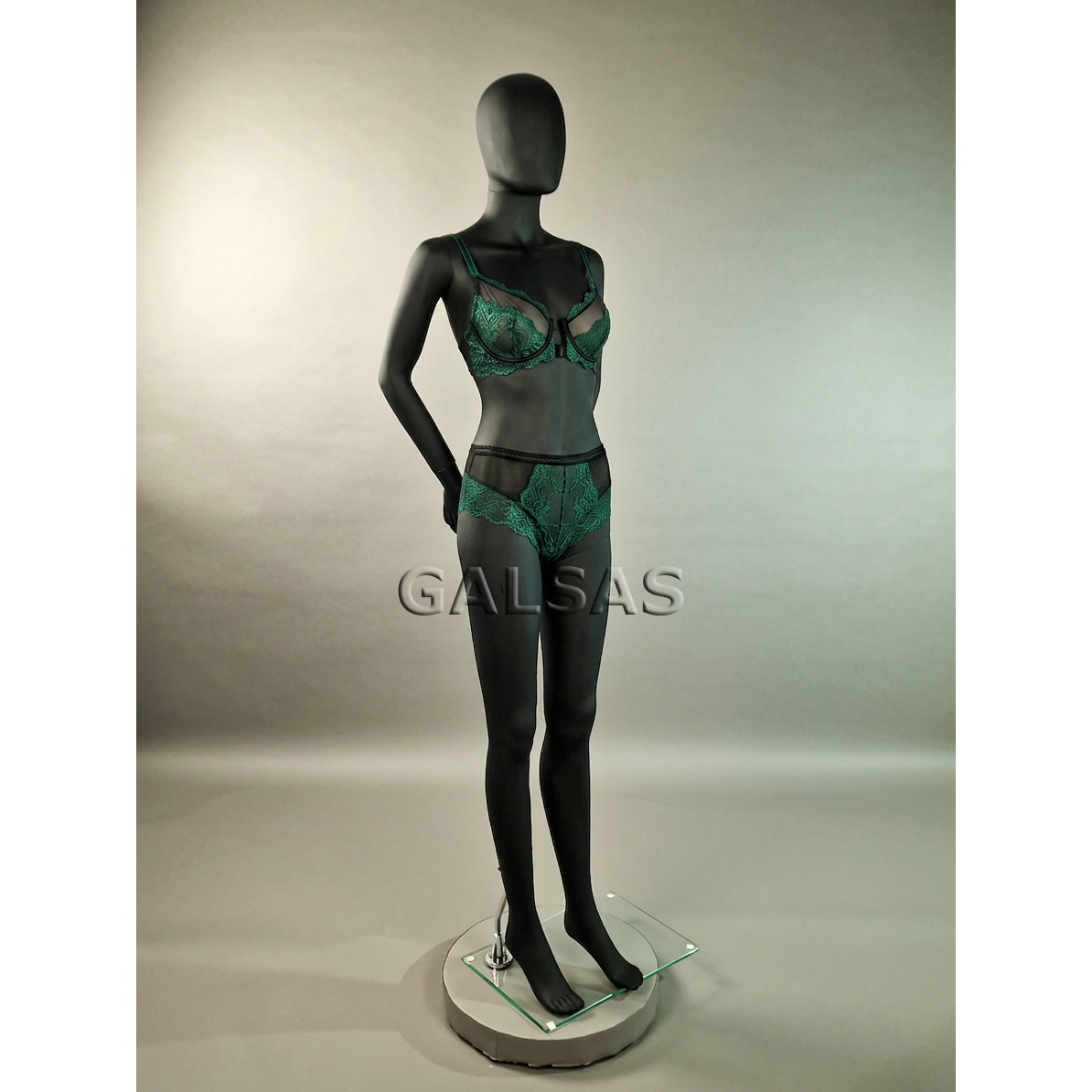 Female Full-Body Mannequin SF8-J-MAT - full-body, matte black. Plastic. 9
