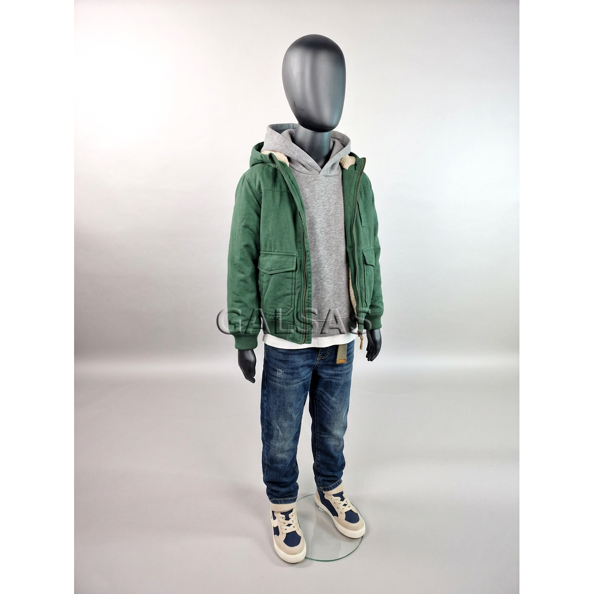Child Full-Body Mannequin VAI-J-MAT, Featureless, Matte Black. H-147 cm 5