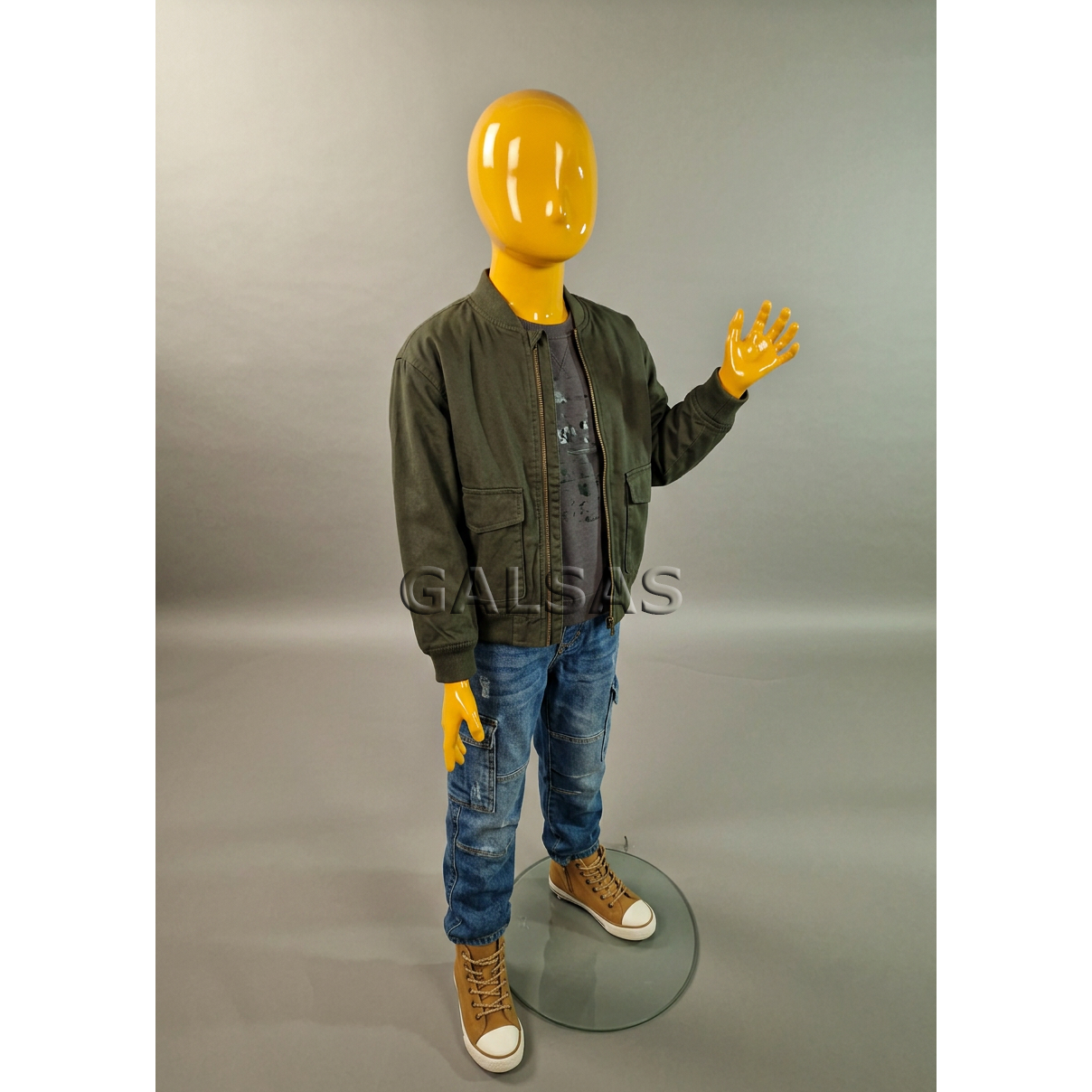 Child Full-Body Mannequin MAN-VAI-O, featureless, orange. 4