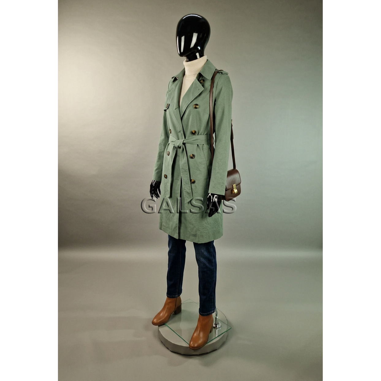 Female Full-Body Mannequin M1017D-J-BLIZG - full-body, glossy black. Plastic. 3