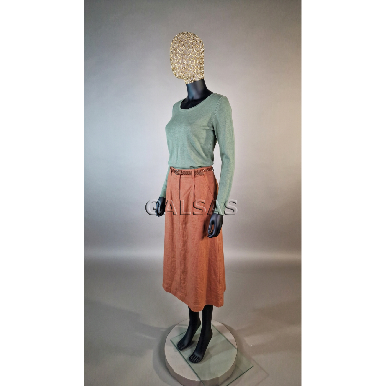 Female Full-Body Mannequin BF6-J-MAT-TINKL - Matte Black, with Mesh Head. Plastic. 3