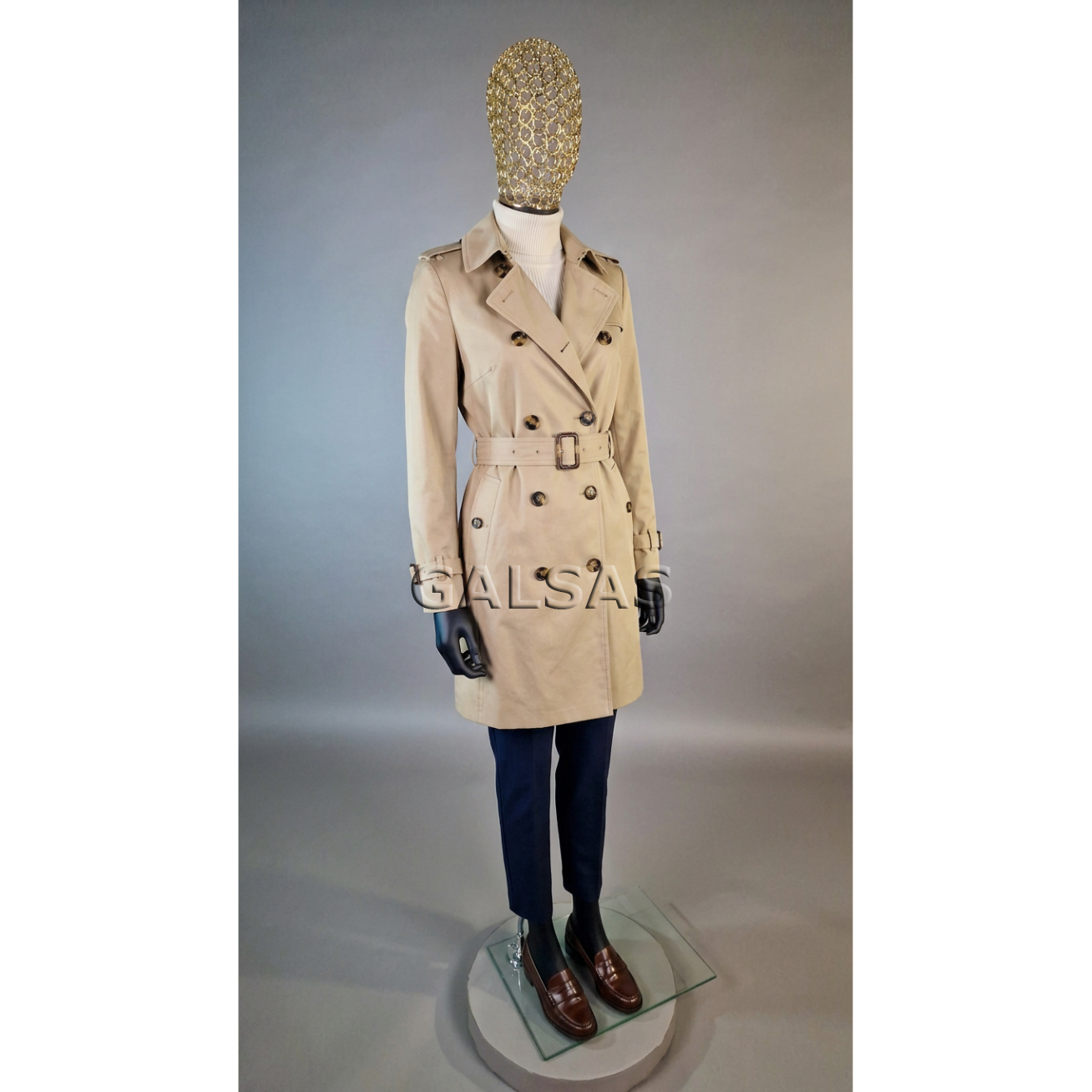 Female Full-Body Mannequin BF6-J-MAT-TINKL - Matte Black, with Mesh Head. Plastic. 1