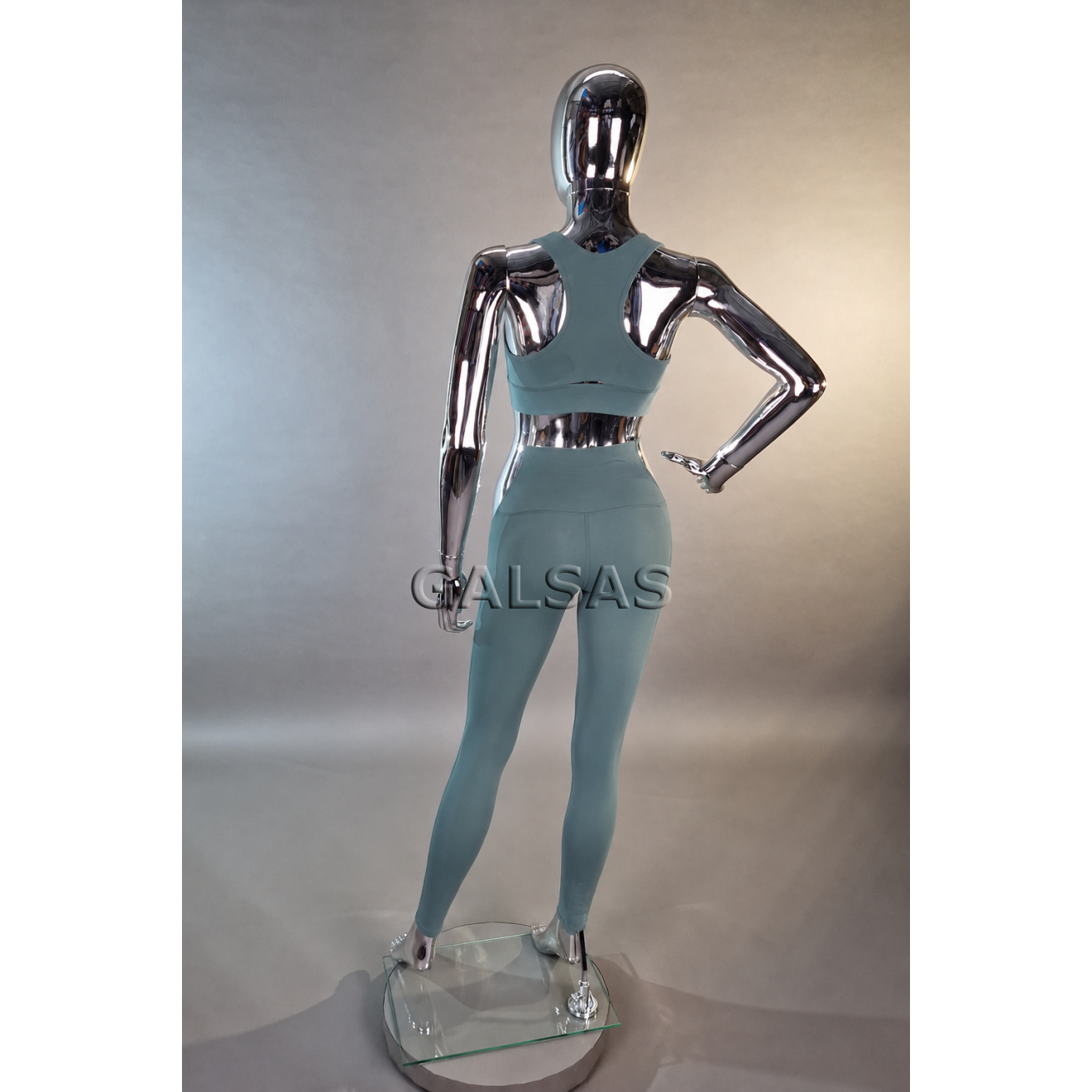 Silver Female Full-Body Mannequin, BF17-SILVER - full-body, featureless face. Plastic. 7