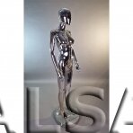 Manekenas moteriškas, BF6-Silver,pilno ūgio,be veido,dažytas sidabro spalva.Plastikas.