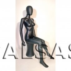 Sedintis moteriškas manekenas MOT-TF2-J - pilno ūgio, juodas, matinis. Plastikas