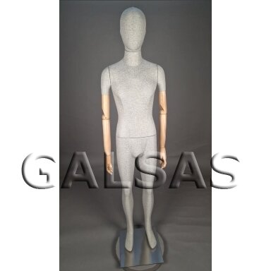 Мale mannequin made of linen, with wooden arms Мale mannequin made of linen, with wooden arms