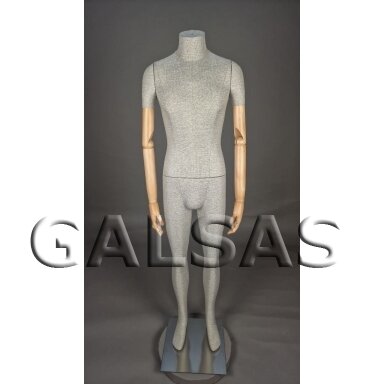 Мale mannequin made of linen, with wooden arms Мale mannequin made of linen, with wooden arms