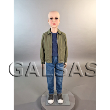 Full-Body Child Boy Mannequin VAI-11-PLI-BER, with Face, Skin Tone. Plastic. Full-Body Child Boy Mannequin VAI-11-PLI-BER, with Face, Skin Tone. Plastic.