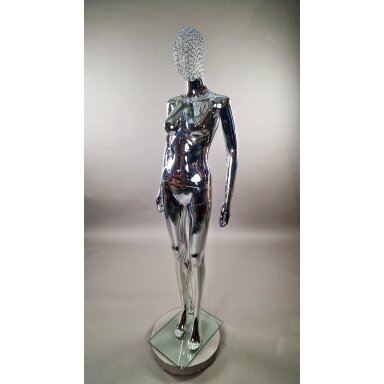 Mirror-Chrome Female Mannequin, Silver - BF6-TINKL-SILVER Mirror-Chrome Female Mannequin, Silver - BF6-TINKL-SILVER