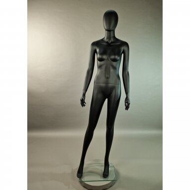 Female Full-Body Mannequin M1017D-J-MAT, Matte Black. Plastic. Female Full-Body Mannequin M1017D-J-MAT, Matte Black. Plastic.