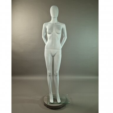 Female Full-Body Mannequin SF8-B-MAT - full-body, matte white. Plastic. Female Full-Body Mannequin SF8-B-MAT - full-body, matte white. Plastic.