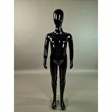 Child Full-Body Mannequin VAI-J-BLI-135, Glossy Black Plastic, Height 135 cm Child Full-Body Mannequin VAI-J-BLI-135, Glossy Black Plastic, Height 135 cm