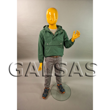 Child Full-Body Mannequin MAN-VAI-O, featureless, orange. Child Full-Body Mannequin MAN-VAI-O, featureless, orange.