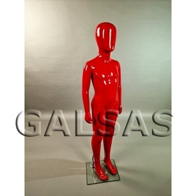 Child Full-Body Mannequin MAN-VAI-R, featureless, red color. Material: fiberglass. Support base included Child Full-Body Mannequin MAN-VAI-R, featureless, red color. Material: fiberglass. Support base included