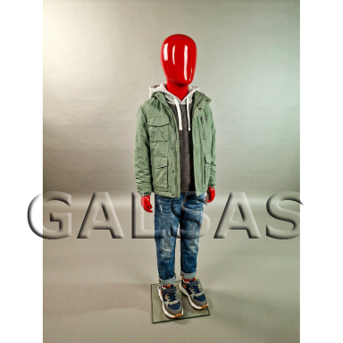 Child Full-Body Mannequin MAN-VAI-R, featureless, red color. Material: fiberglass. Support base included Child Full-Body Mannequin MAN-VAI-R, featureless, red color. Material: fiberglass. Support base included