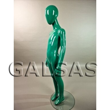 Child Full-Body Mannequin MAN-VAI-Z, featureless, green.
