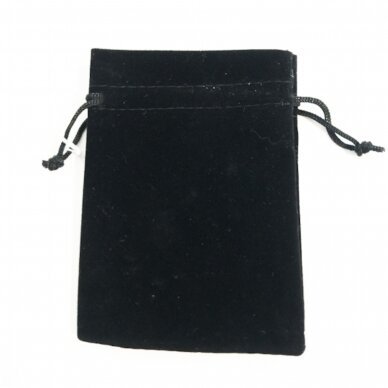 Dovanu maišeliai, aksomas, 9 x 12 cm, juoda spalva - juvelyrikos, bižuterijos papuošalams.
