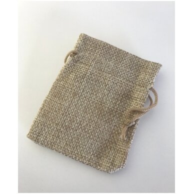Papuošalų maišeliai - linas, 7 x 9 cm - juvelyrikai, bižuterijai, papuošalams. Spalva-natūralaus lino.