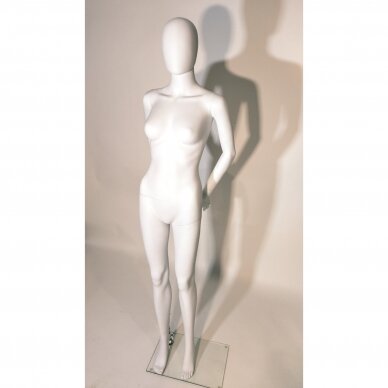 Manekenas moteris SF8-B-MAT - pilno ūgio, balta matinė spalva. Plastikas.
