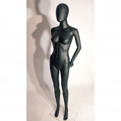 Manekenas moteris SF8-J-MAT - pilno ūgio, juoda matinė spalva. Plastikas.