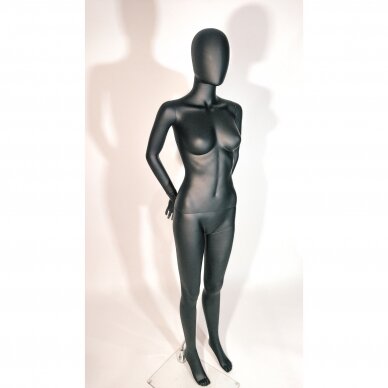 Sieviešu manekens SF8-J-MAT - pilnā augumā, matēti melnā krāsā. Plastmasa.
