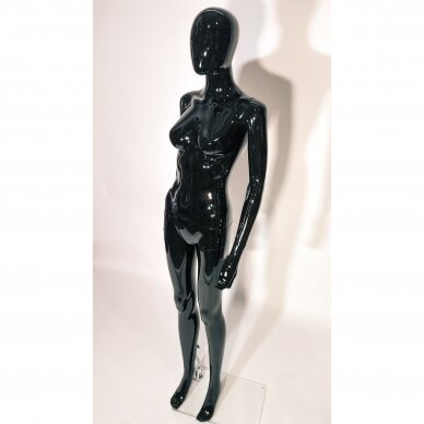 Manekenas moteris BF6-J-BLIZG - pilno ūgio, juoda blizgi spalva. Plastikas.