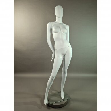 Manekenas moteris XZ4-B-MAT - pilno ūgio, balta matinė spalva. Plastikas.