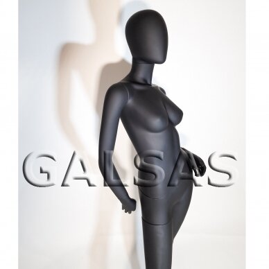 Manekenas moteris XZ4-J-MAT - pilno ūgio, juoda matinė spalva. Plastikas.