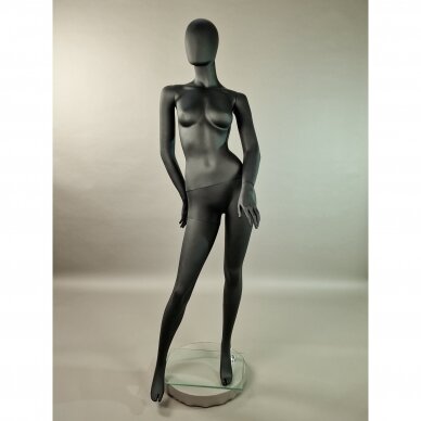 Manekenas moteris XZ4-J-MAT - pilno ūgio, juoda matinė spalva. Plastikas.