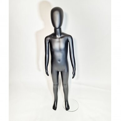 Bērnu manekens VAI-J-MAT - pilnā augumā, bez sejas, matēts melns. H-147 cm