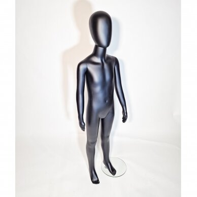 Bērnu manekens VAI-J-MAT - pilnā augumā, bez sejas, matēts melns. H-147 cm