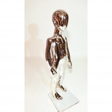 Manekenas vaikiškas VAI-SILVER-85 - pilno ūgio,blizgi sidabro spalva,aukštis 85 cm